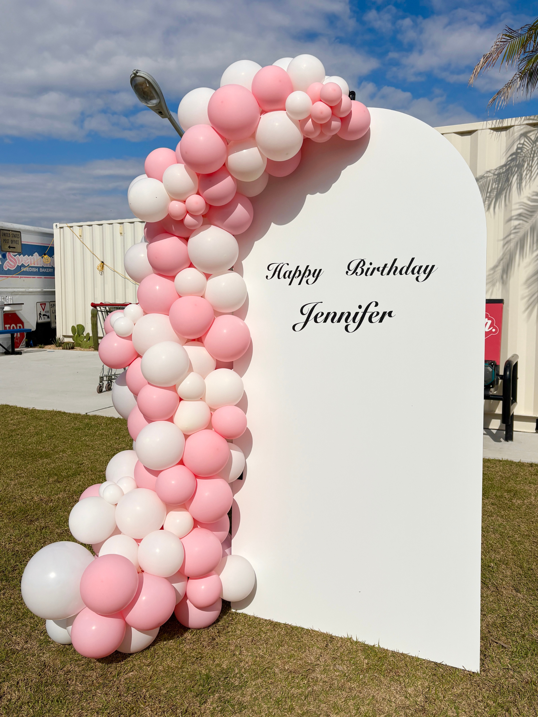 バックドロップ+バルーンガーランド(マカロンピンク)