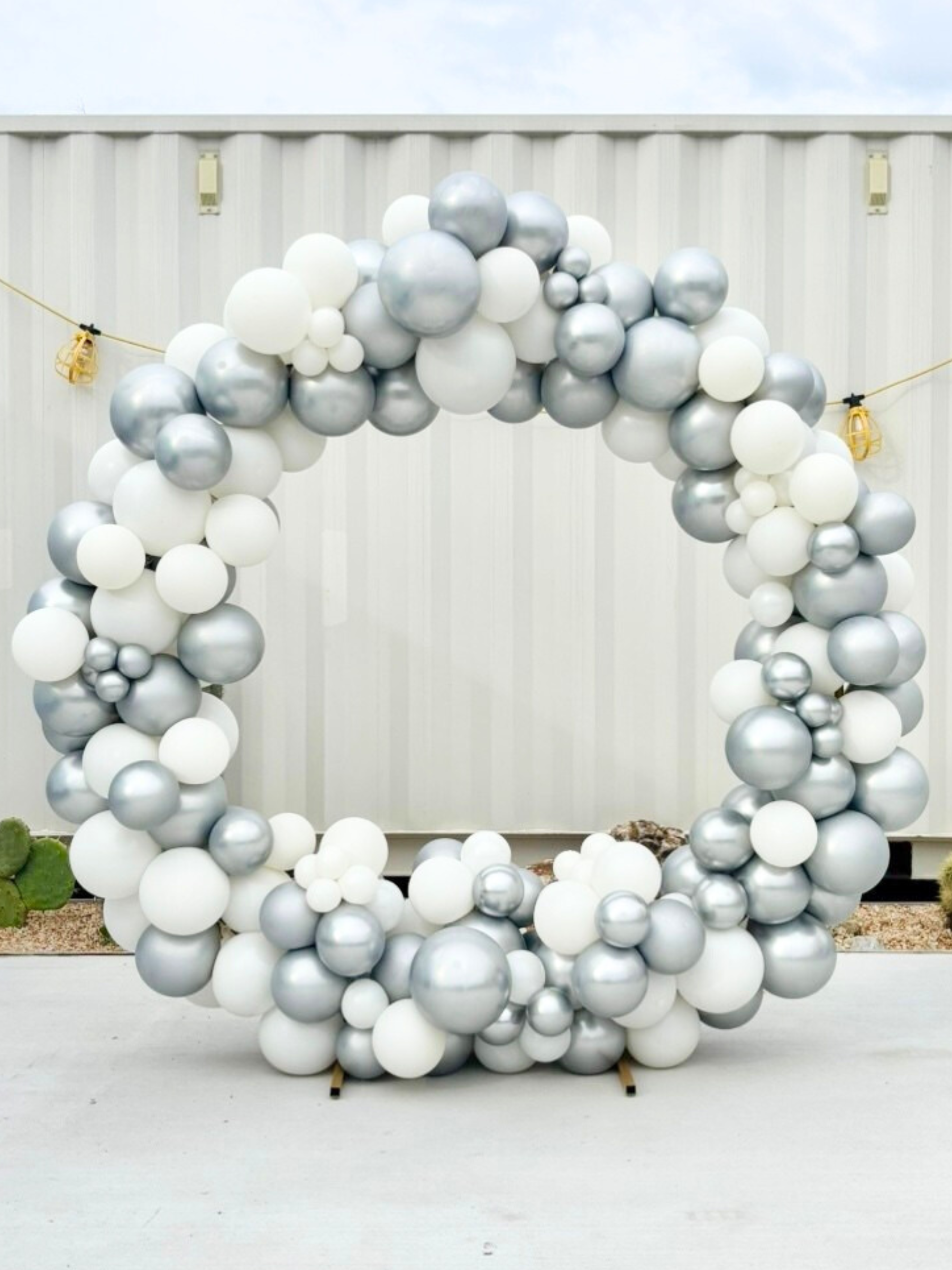 リングバルーン(ミラーシルバー/ホワイト)