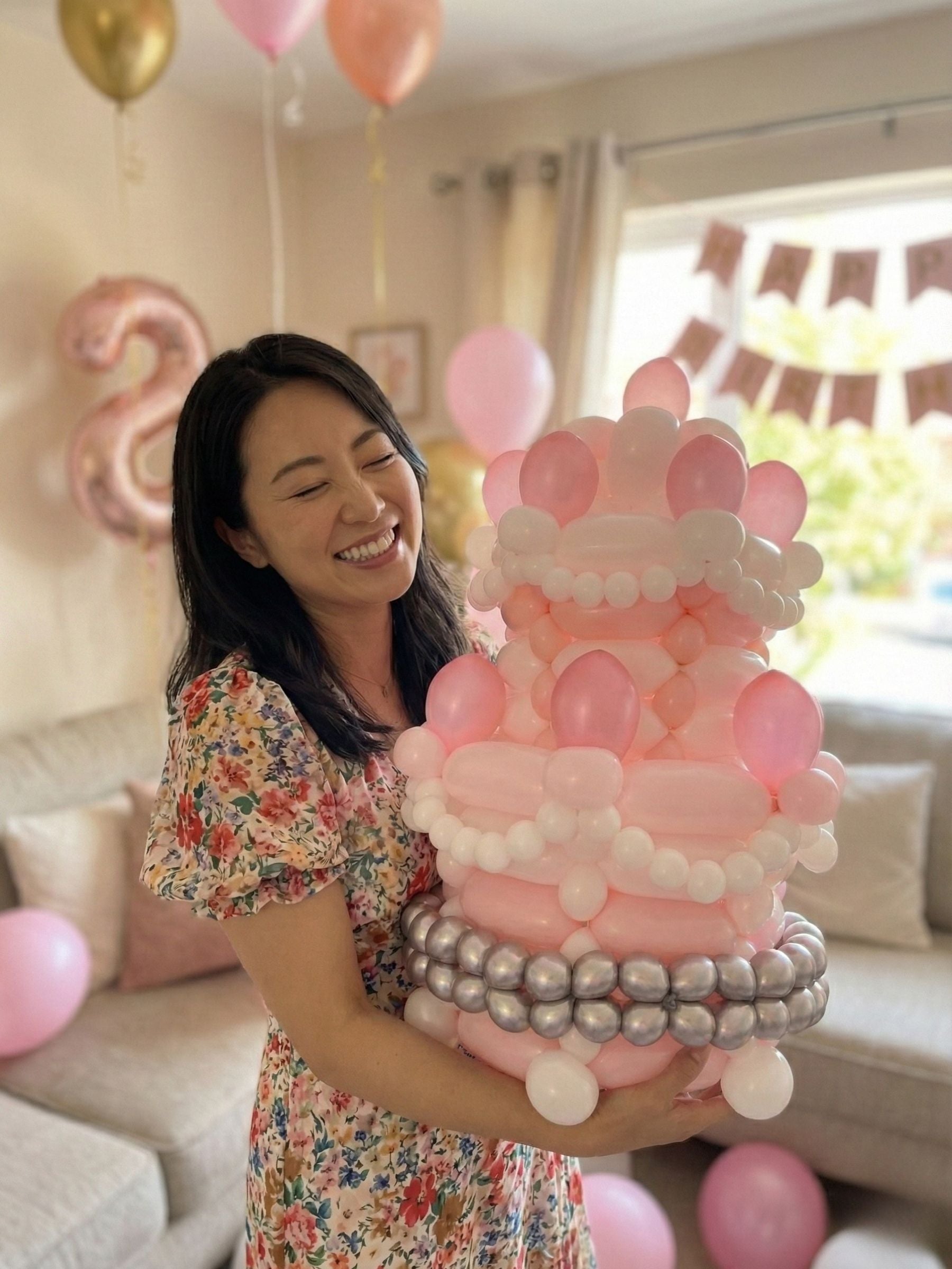 キャンドルタワーケーキ (マカロンピンク)