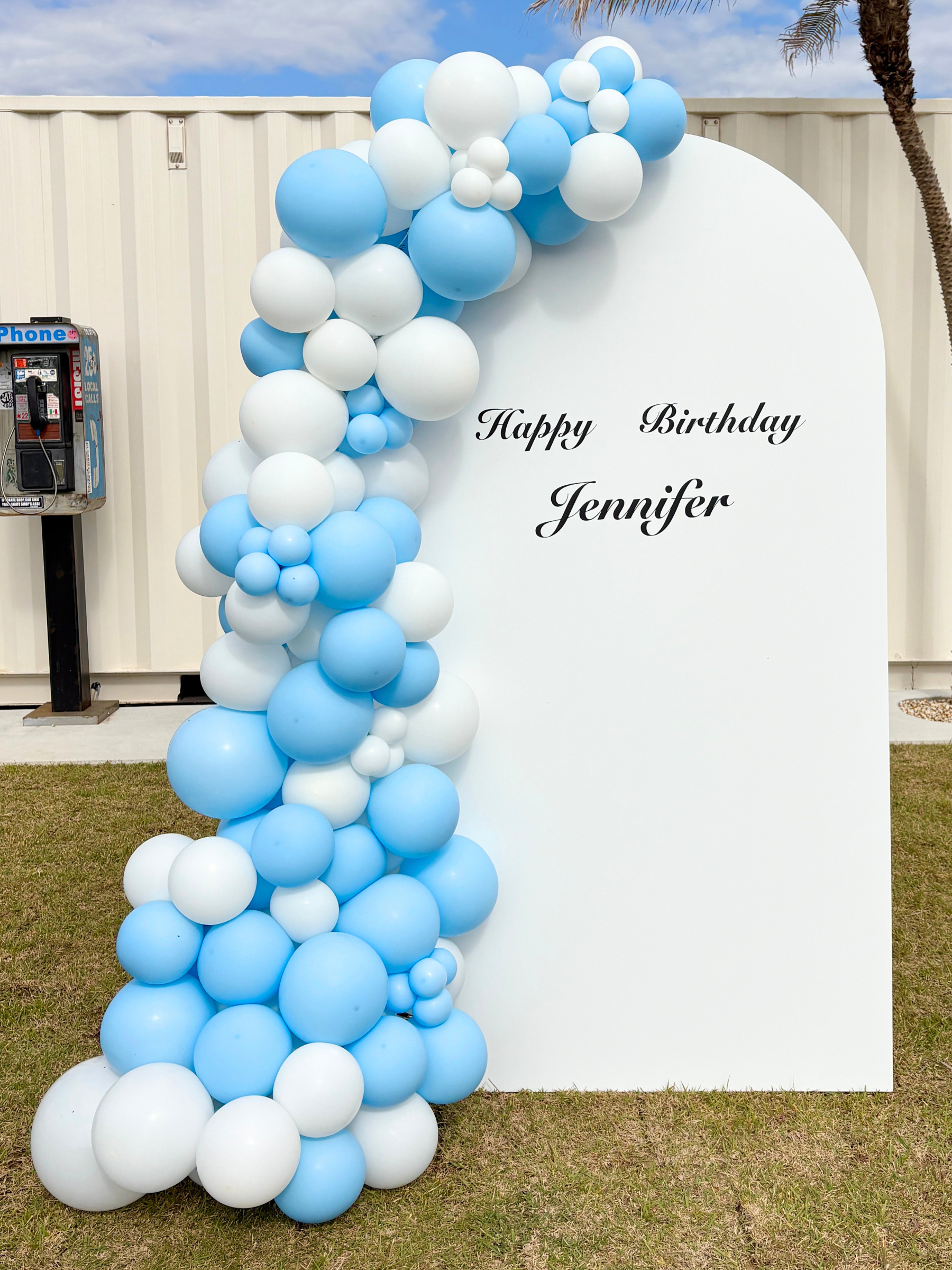 バックドロップ+バルーンガーランド (マカロンブルー)