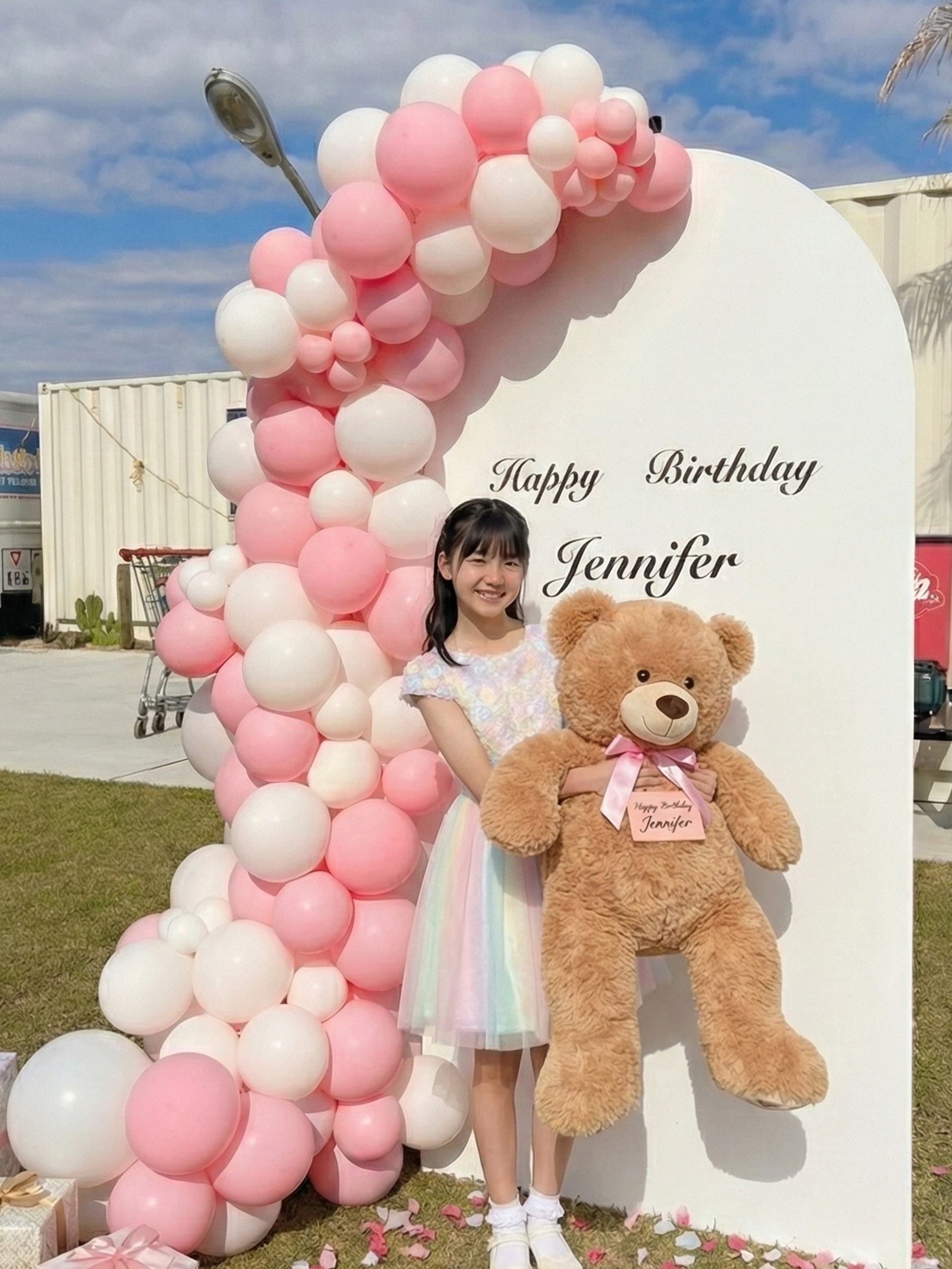 バックドロップ+バルーンガーランド(マカロンピンク)