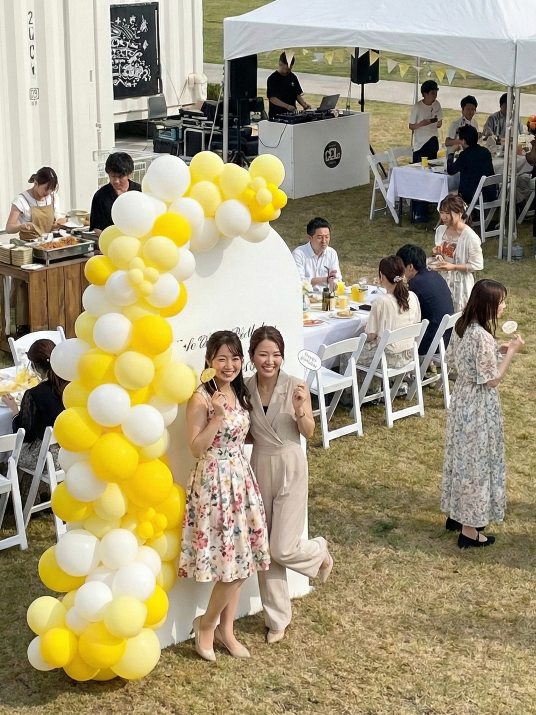 バックドロップ+バルーンガーランド (マカロンイエロー)