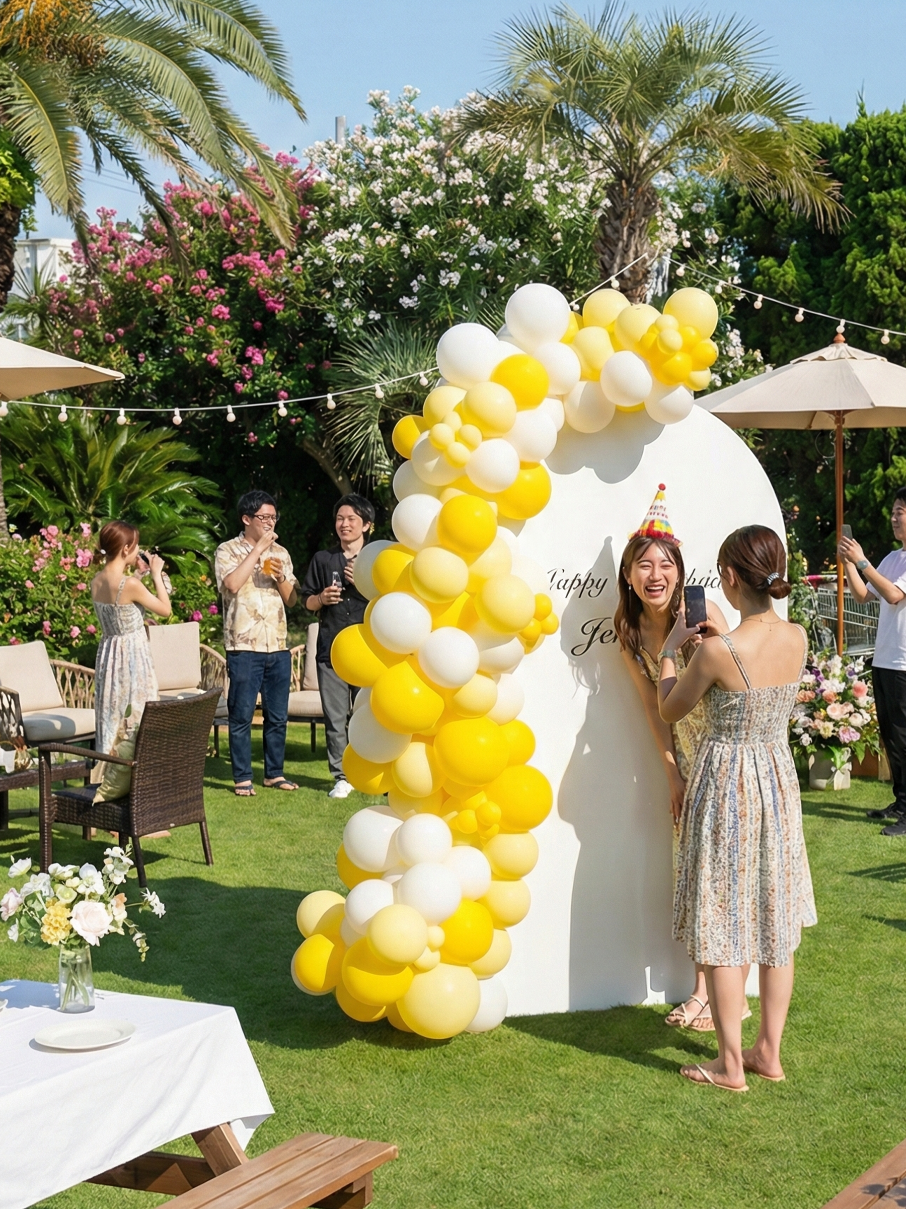 バックドロップ+バルーンガーランド (マカロンイエロー)