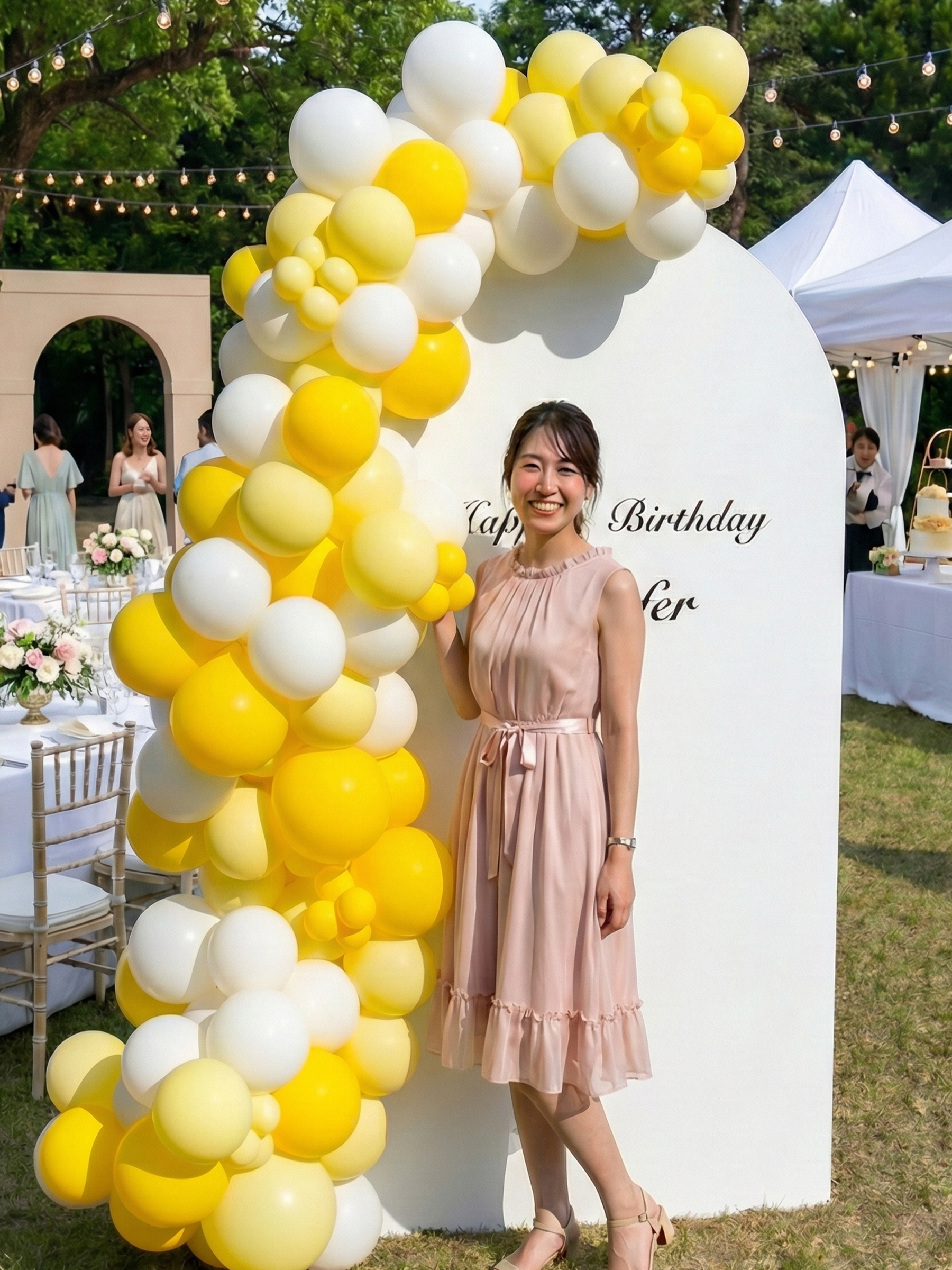 バックドロップ+バルーンガーランド (マカロンイエロー)