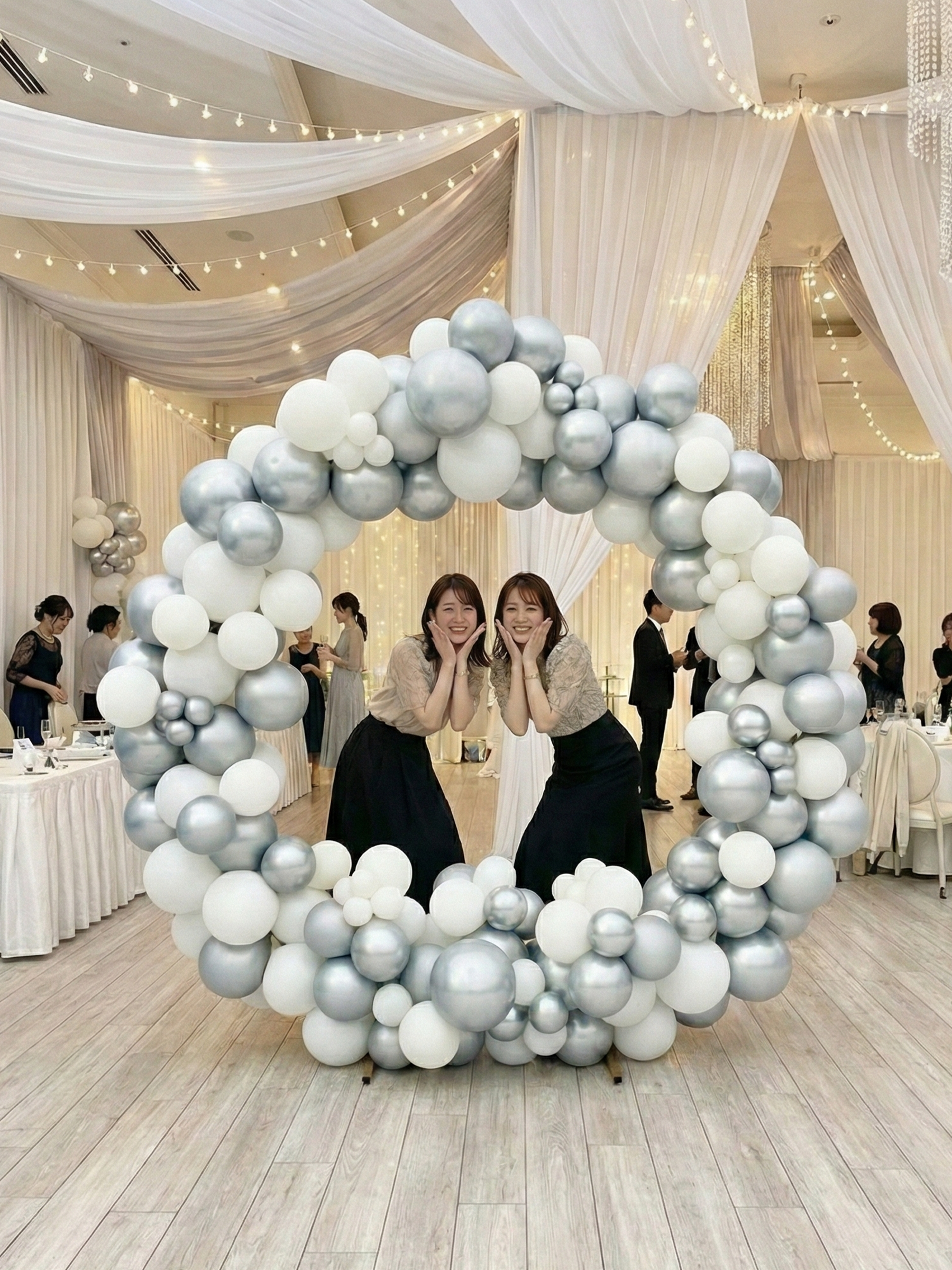 リングバルーン(ミラーシルバー/ホワイト)