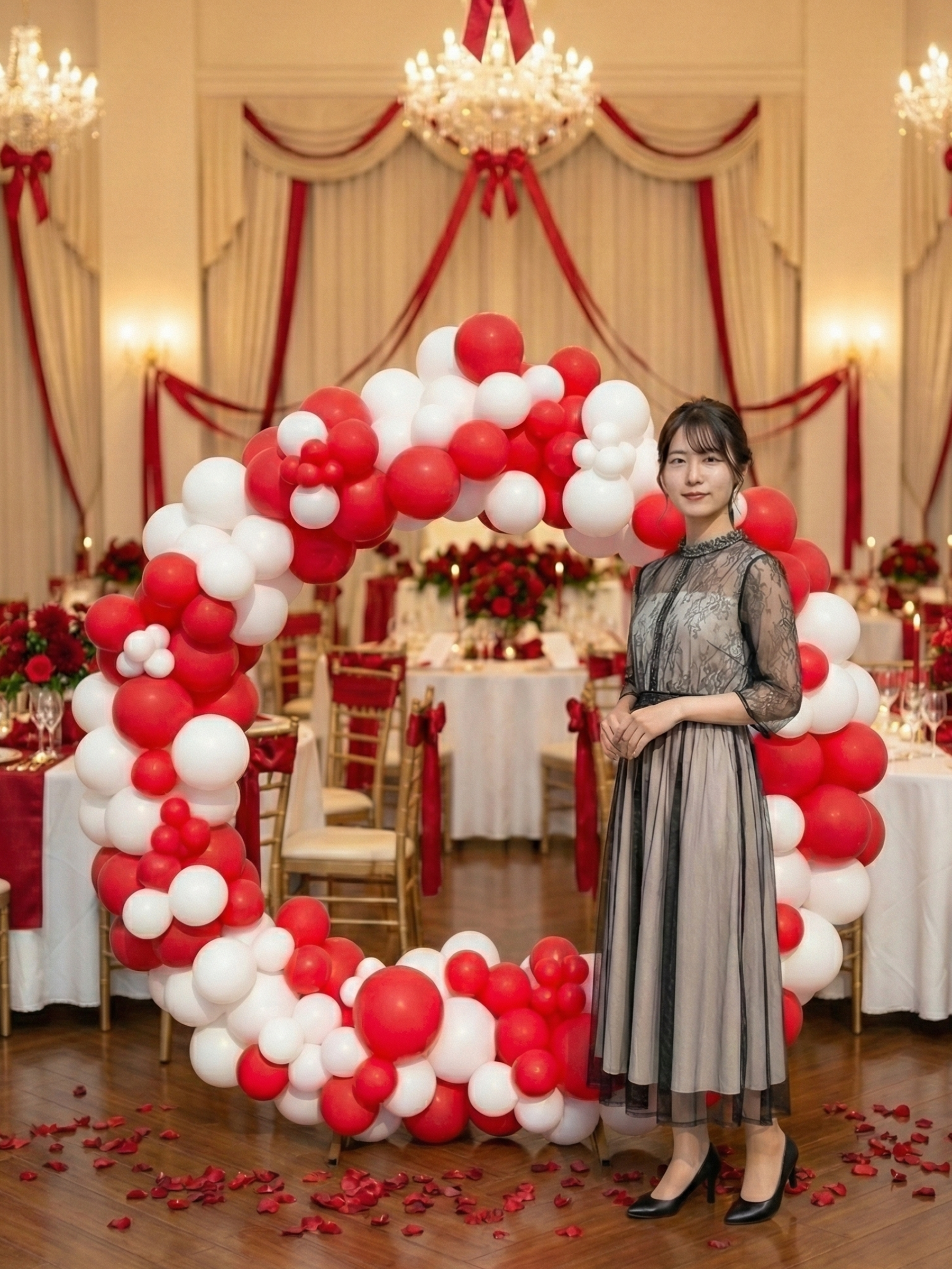 リングバルーン(レッド/ホワイト)