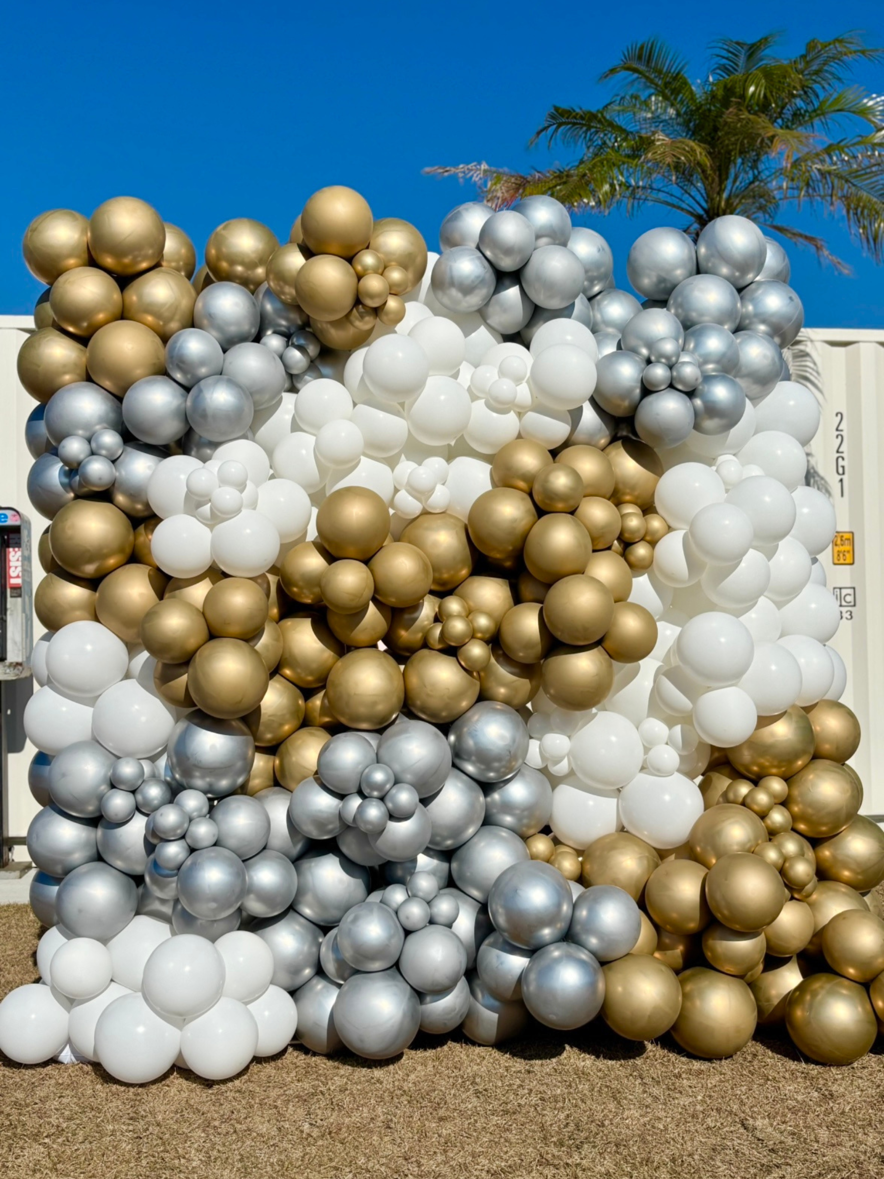 バルーンウォールデコ (ゴールド/シルバー)