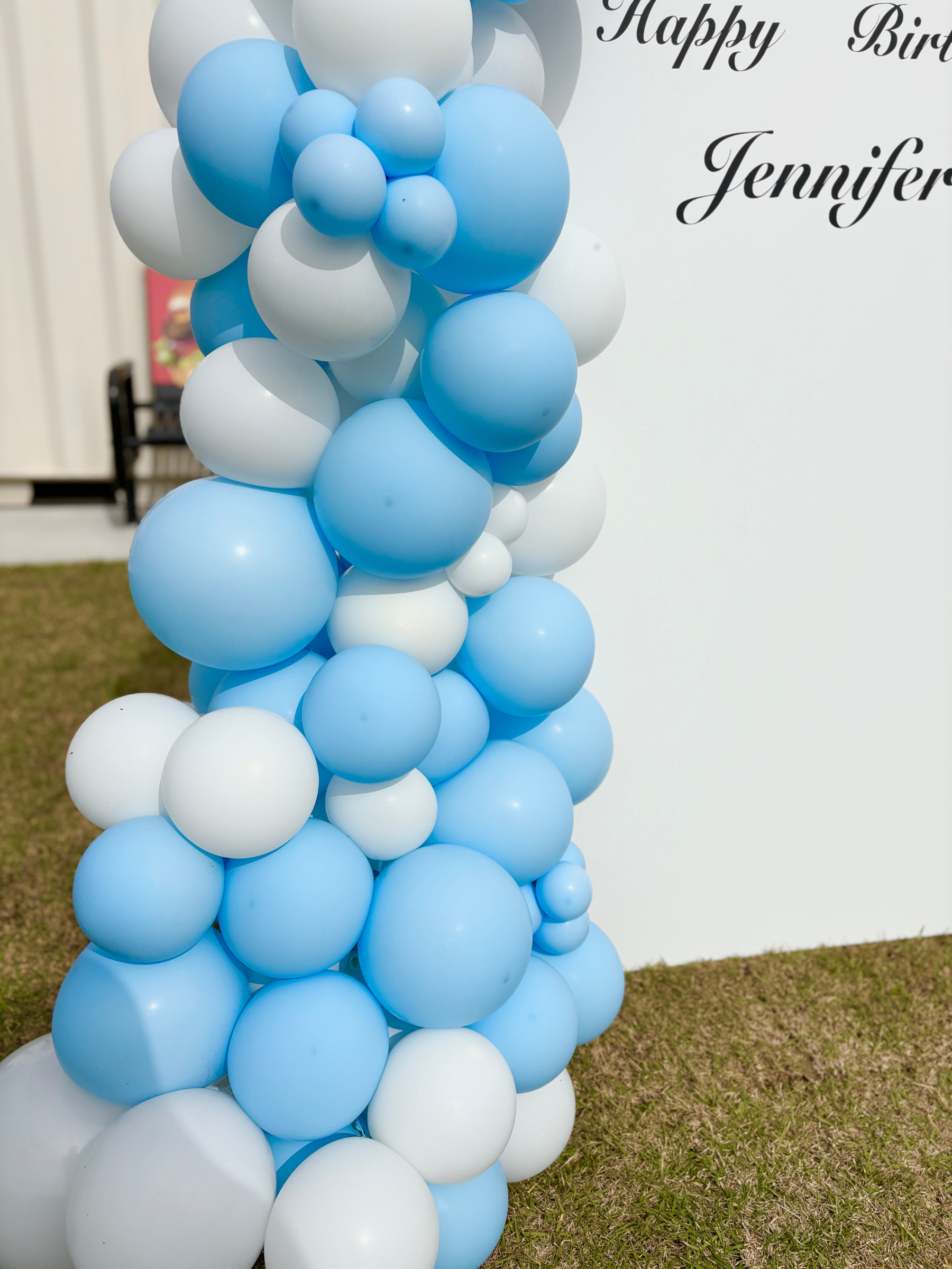 バックドロップ＋バルーンガーランド (マカロンブルー)