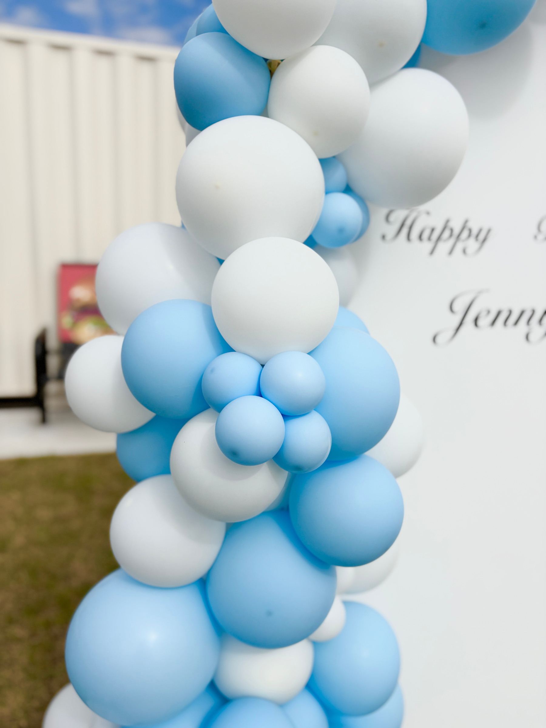 バックドロップ＋バルーンガーランド (マカロンブルー)