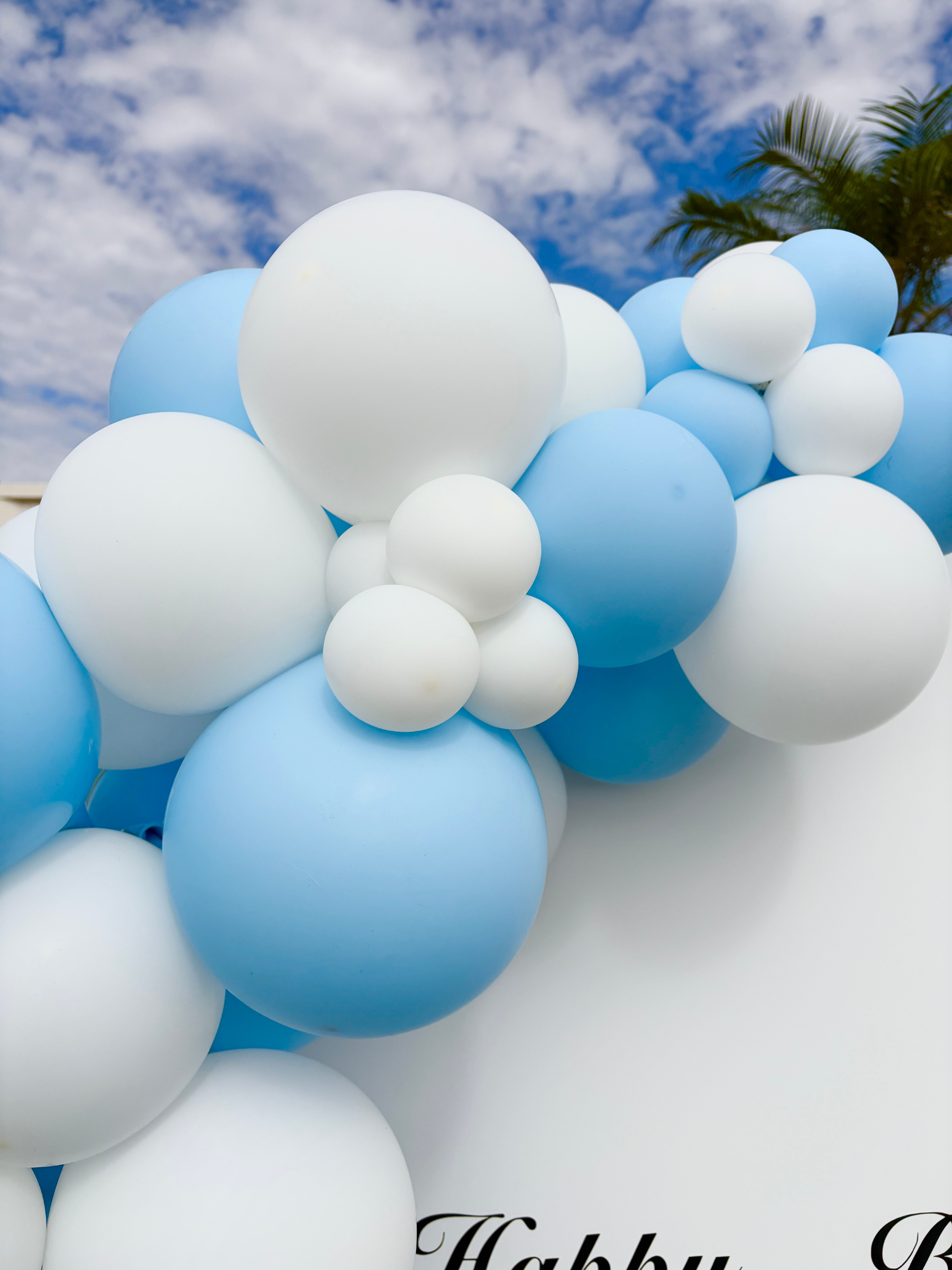 バックドロップ＋バルーンガーランド (マカロンブルー)