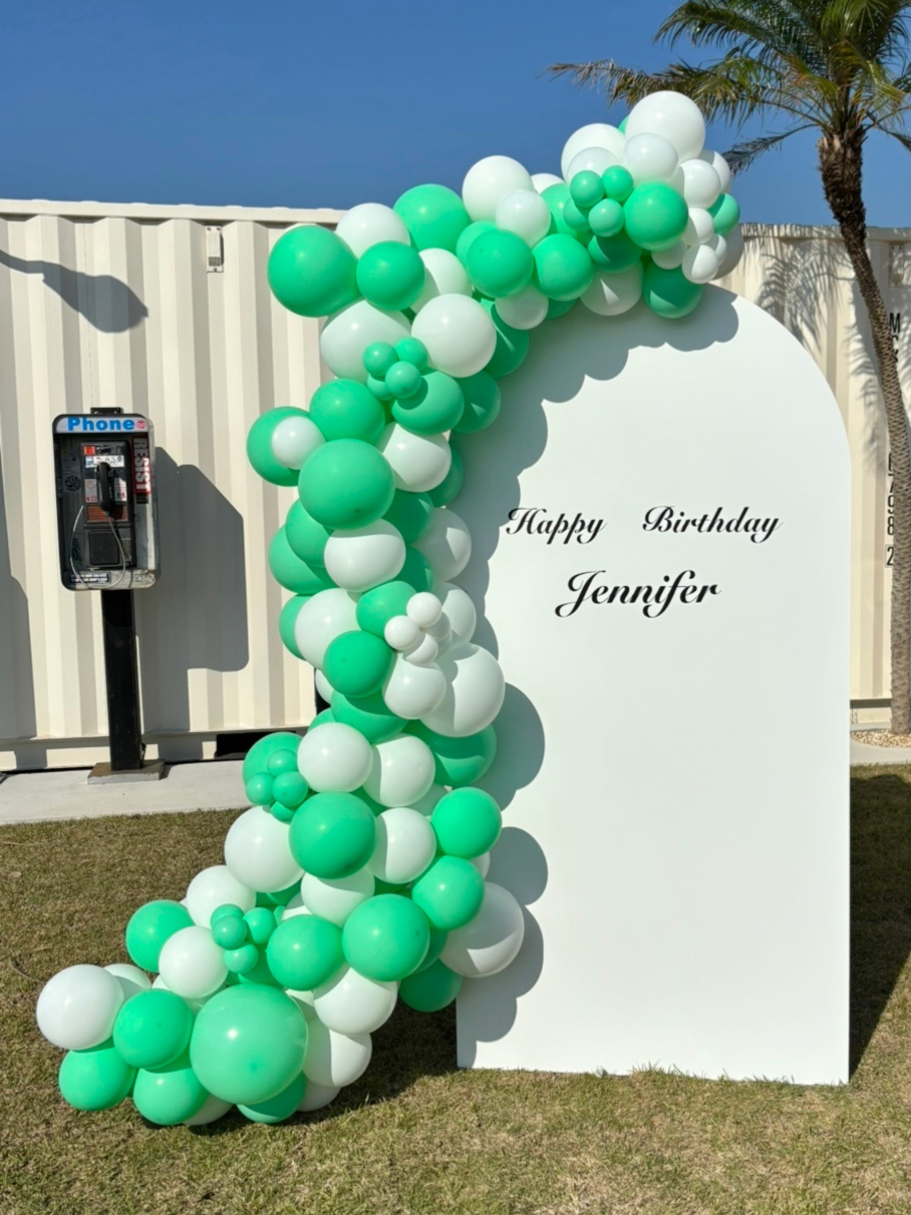 バックドロップ＋バルーンガーランド (マカロングリーン)