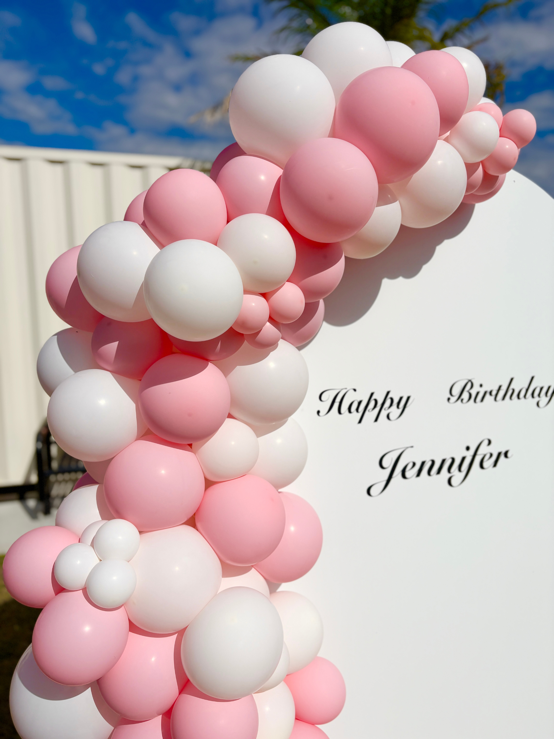 バックドロップ＋バルーンガーランド(マカロンピンク)