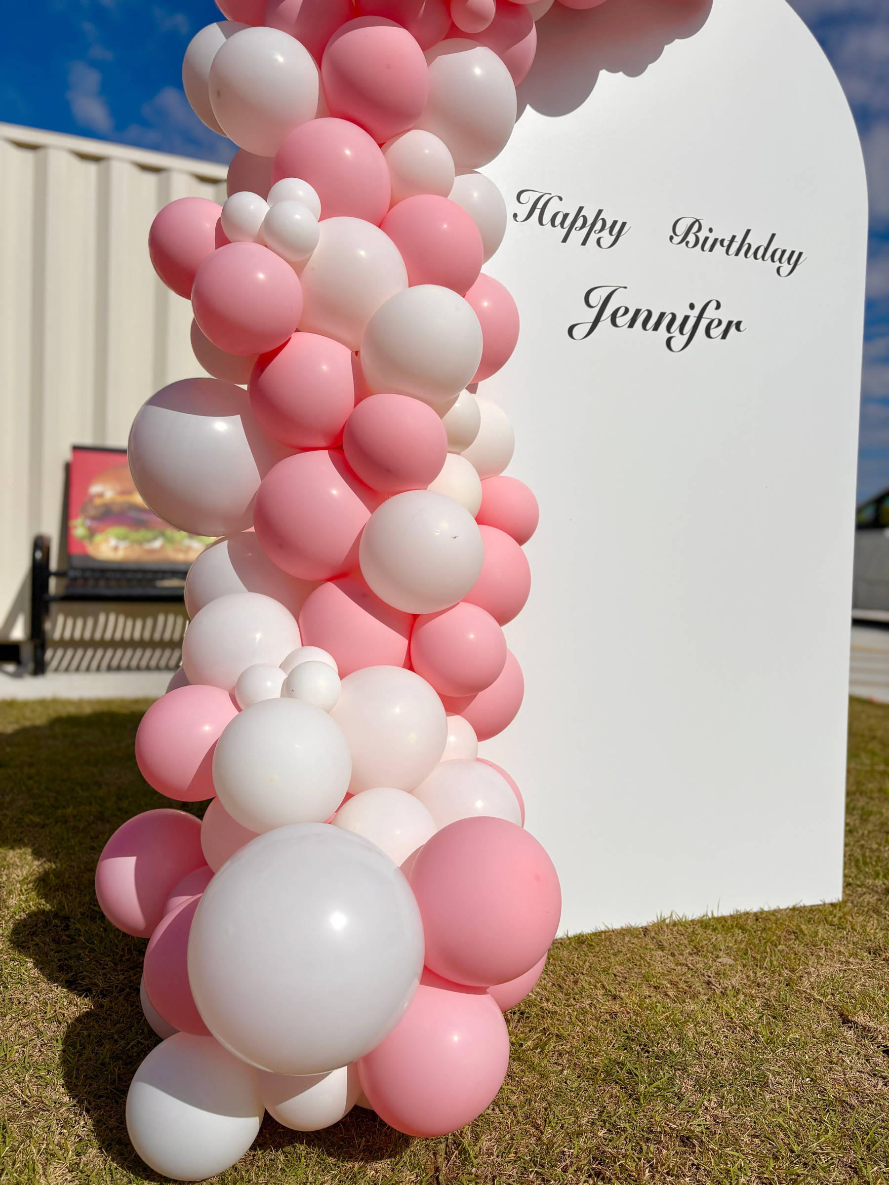 バックドロップ＋バルーンガーランド(マカロンピンク)
