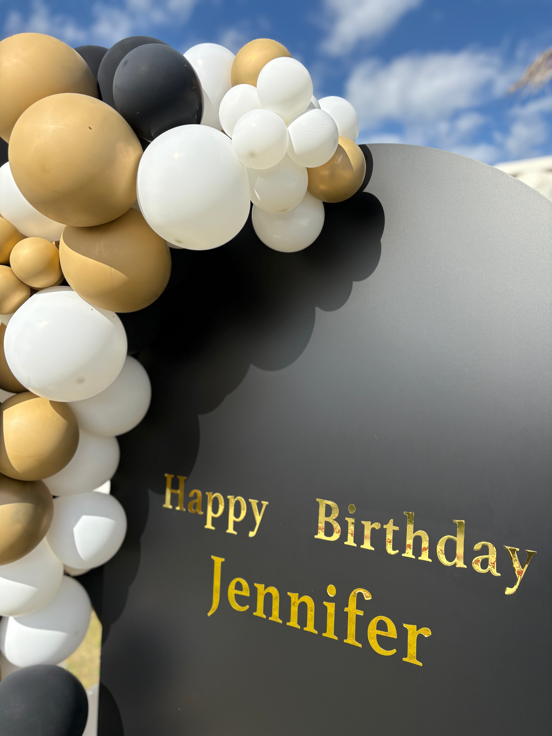 バックドロップ＋バルーンガーランド (ブラック/ゴールド)