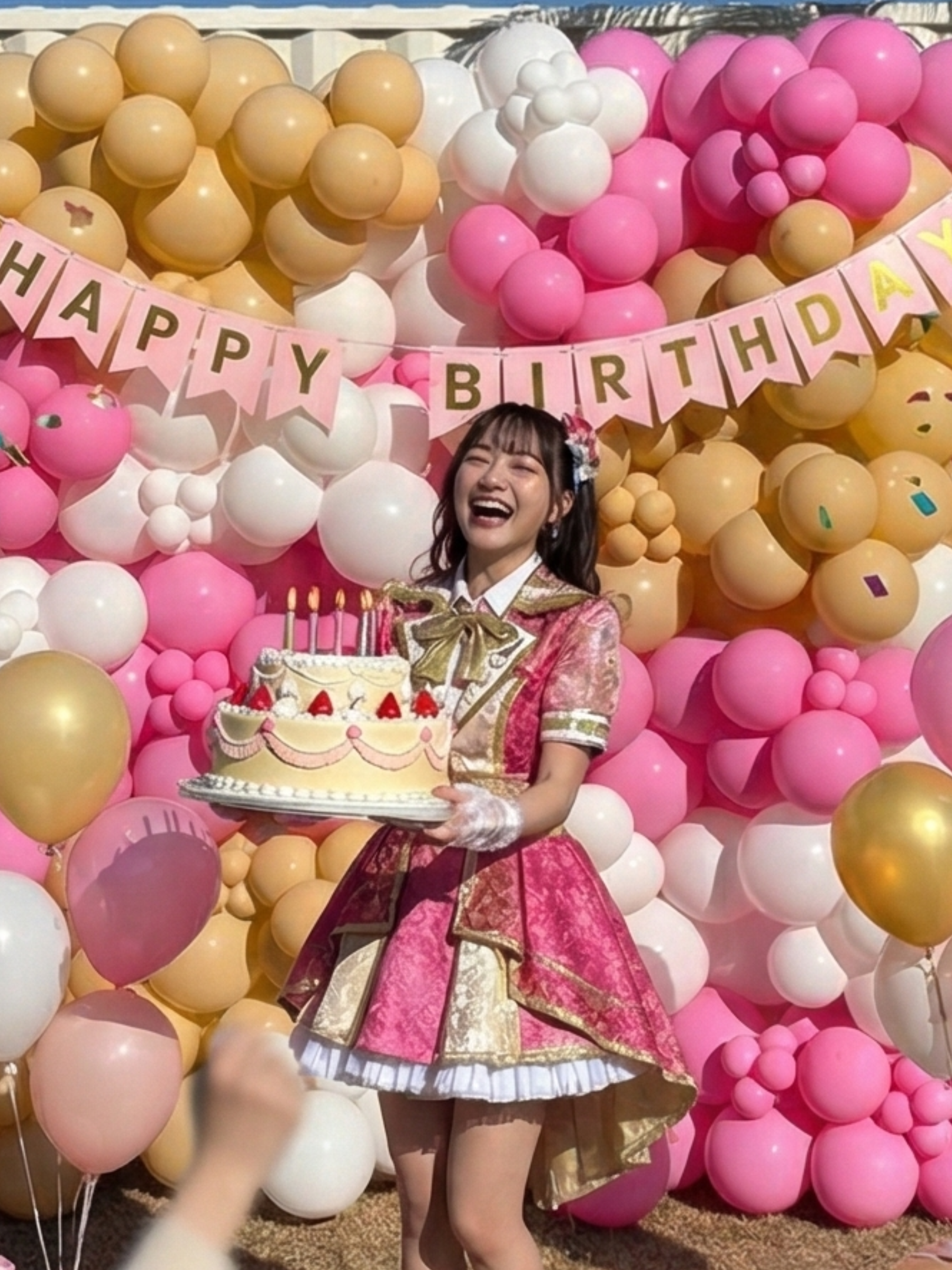 バルーンウォールデコ （ピンク/ホワイト）