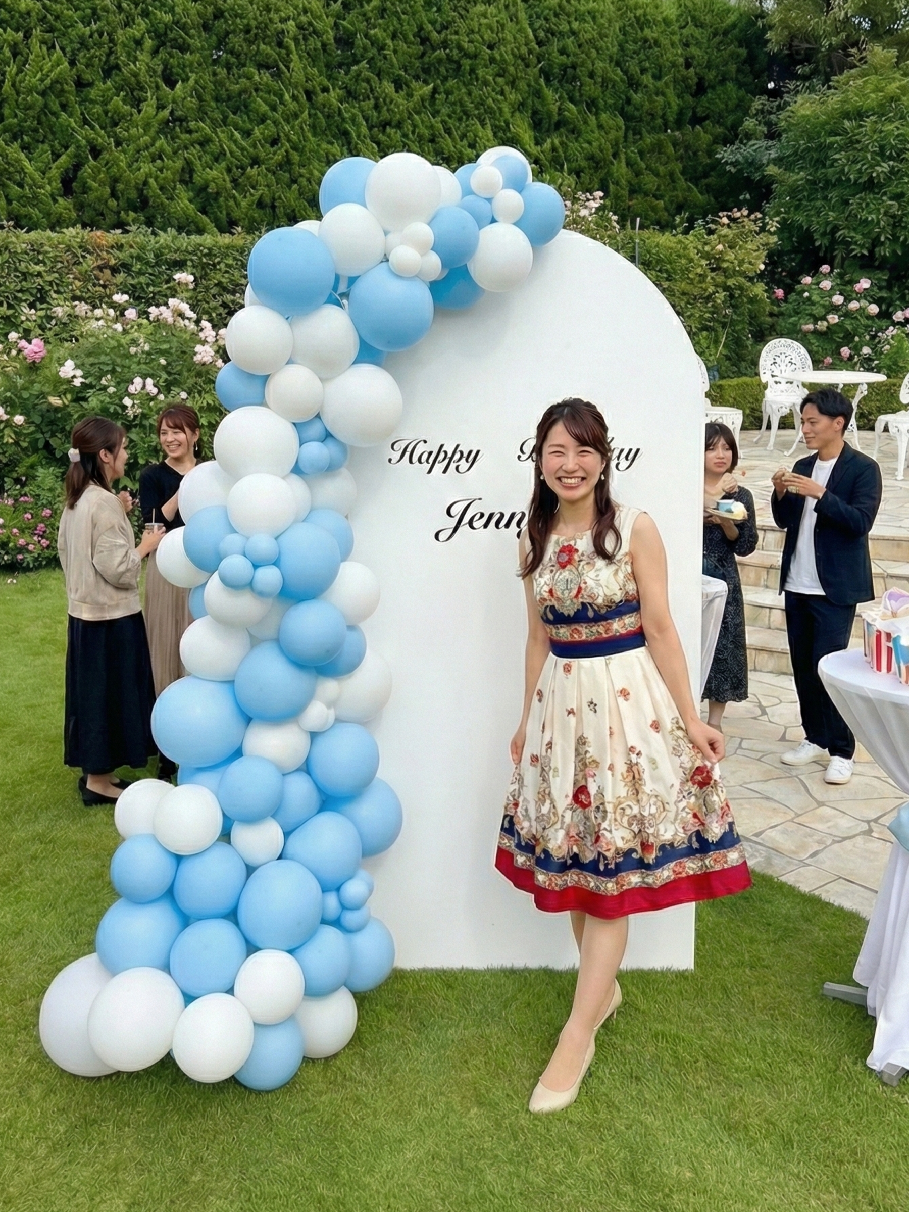 バックドロップ＋バルーンガーランド (マカロンブルー)