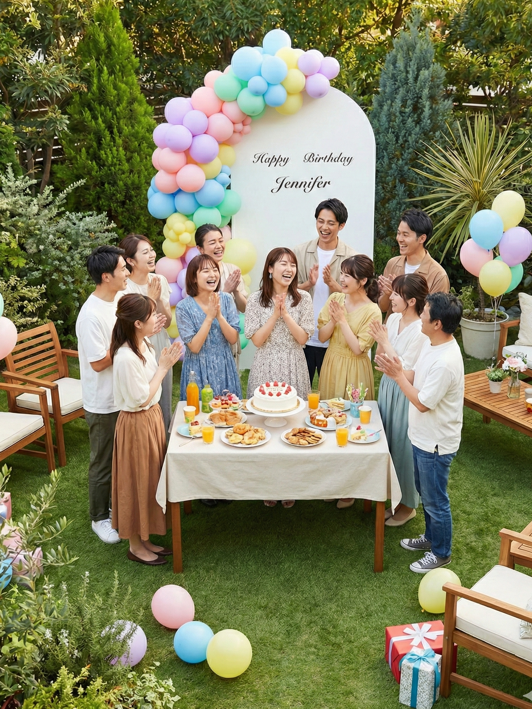 バックドロップ＋バルーンガーランド (パステル)