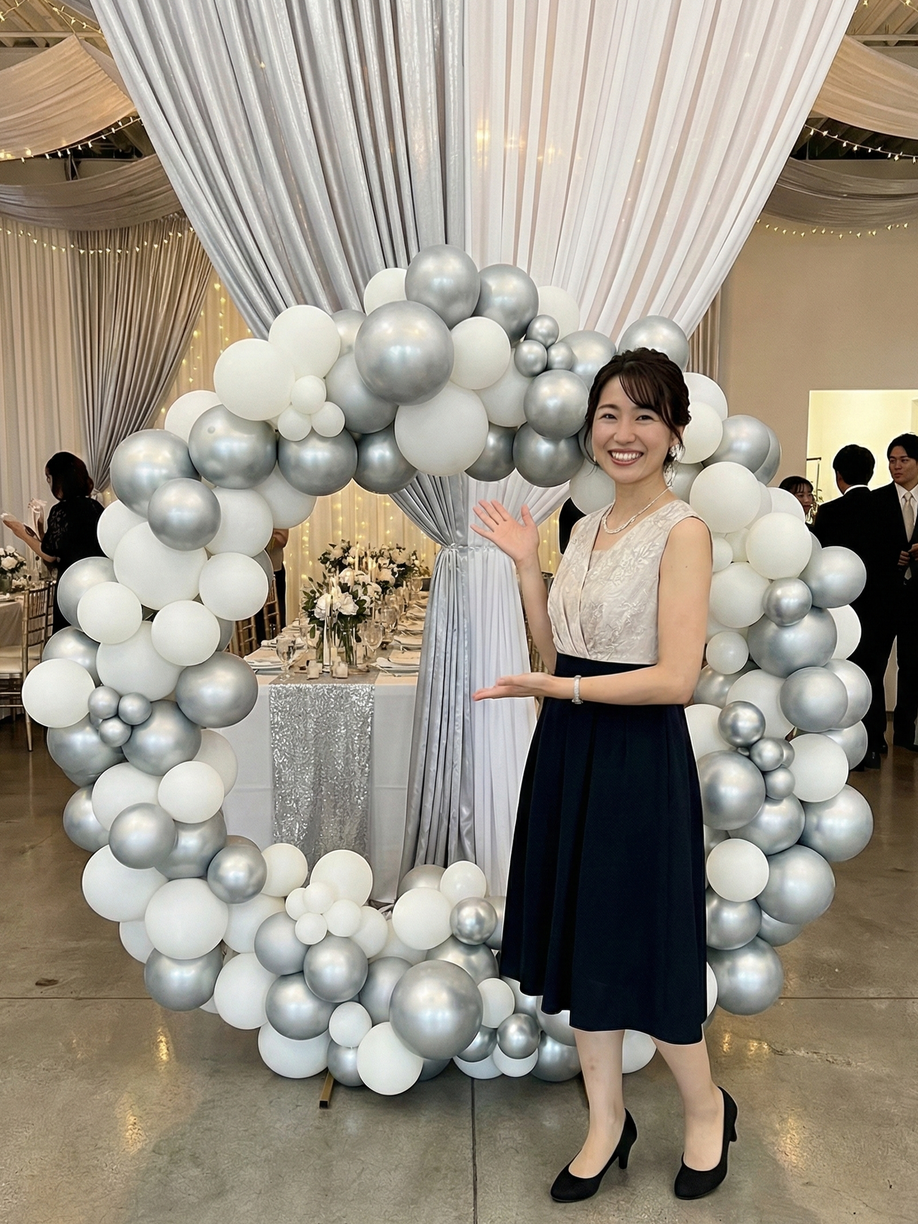 リングバルーン（ミラーシルバー/ホワイト）